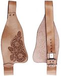 CHALLENGER Horse Western Adult Tooled Tan Leather Replacement Saddle Fenders 5224TN