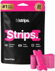 HiStrips High Performance Nasal Strips | Easier Breathing, Less Snoring | Designed for Athletes with Sweat-Proof Adhesive Matrix & Reinforced Lift Band (Pink, 30 Count)