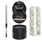 Makartt Nail Rhinestone Glue Gel Kit, 2Pcs 8g Super Adhesive Nail Gel with Nail Brush And Nail Crystal Rhinestone, Nail Glue Gel Kit for Rhinestones Crystal Stones Jewels (Nail Glue Gel Kit)