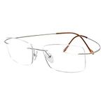 Eyekepper Titanium Rimless Reading Glasses Readers Men Gold +1.75