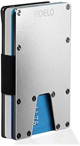 FIDELO Minimalist Wallet for Men - Slim RFID Credit Card Holder Money Clip - Eclipse Solo