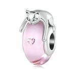 Cat Charm 925 Sterling Silver Moon Charm Lucky Charm Star Charm Dog Charm Ladybug Charm Rabbit Charm Animal Charm for Pandora Charm Pandora Bracelet, sterling silver