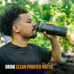 UltraPress Water Purifier Bottle, Black – Portable Filtration