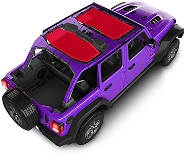 Alien Sunshade Jeep Wrangler JLU Red (2018-2023), Front & Rear Mesh Sun Shade for Jeep JL Unlimited, Blocks UV, Jeep Gifts, Wind, Noise, Bikini JLkini Top Cover for Sport, Sport S, Sahara, Rubicon