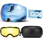 Polarized Ski Goggles Set, COPOZZ S1 Magnetic Snowboard OTG UV400 Skiing Goggles