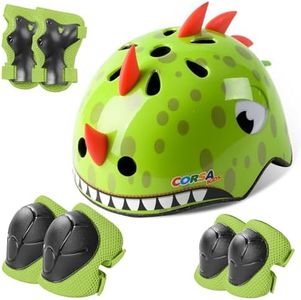 Atphfety Kids Toddler Bike Helmet Set, Adjustable Boys Girl Helmets Protective Gear Set with Knee Elbow Pads Wrist Guards,Multi-Sports for Bicycle Skateboard Scooter