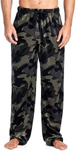 Ashford & Brooks Men's Fuzzy Fleece Sleep Lounge Pajama Pants - Black/Camo - X-Large