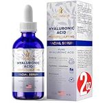 Pure Hyaluronic Acid Serum for Face (2oz) - Serum for Skin and Lips - Hydrating and Moisturizing Face Serum for All Skin Types