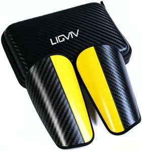 LIGVIV Pro Carbon Fiber Soccer Shin Guards, One Size Fits All, Dual Shell Design with 24000MPa Tensile Strength, Portable Carrying Case