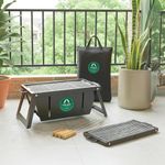 TrustBasket GrillFlex Barbeque Grill Set 14 inch, Foldable, Metal, Anti Rust, Heat Resistant with 5 Skewers | BBQ Grill Set for Home & Outdoor | Tandoori Grill for Home | Compact Metal Barbeque Grill