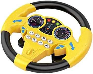 harayaa Electric Learning Wheel Kids Driving Simulator Toy Vocal Toys Interactive Musical Simulation Steering Wheel for Games Interaction Indoor, Yellow