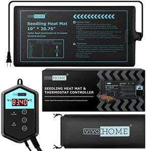 VIVOHOME 10 Inch x 20.75 Inch Waterproof Seedling Heat Mat and 40-108°F Digital Thermostat Controller Combo Set