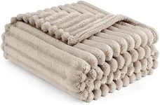 Bedsure Linen Fleece Blanket for Co