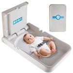 KSITEX Baby Changing Table Wall Mounted, Baby Changing Unit, Baby Changing Station with Safety Strap,Horizontal Diaper Changing Table, Nappy Changing Table for Commercial Restrooms Bathroom