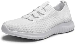 TIOSEBON Women's Ultralight Casual Fashion Walking Shoes Memory Foam Slip-On Sneakers 6 US White