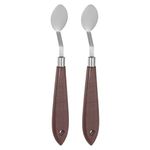 HARFINGTON 2pcs No.20 Palette Knives 22mm Width Stainless Steel Oval Spatula Painting Pallet Knife with Wood Handle for Oil Acrylic Canvas Mixing Spreading, Red