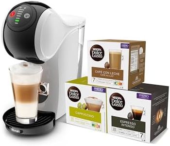 De'Longhi Dolce Gusto Genio S Máquina de Café en Cápsulas, Incluye 3 Paquetes de Cápsulas, Diseño Compacto, Tamaño de Bebida Ajustable, Depósito de Agua Extraíble de 0,8L, EDG225.W, Blanco