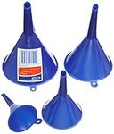 Draper 43853 Plastic Funnel Set, 50mm/75mm/100mm/115mm Ø, Blue, 4 Pcs, Pack of 4