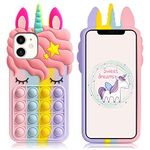 VUNAKE for iPhone 11 Case iPhone11 Phone Case for Kids Girls Poppet Fidget Case Heavy Duty Bumper Cover Soft Gel Protective Case Liquid Silicone Shockproof Phone Case Cover for iPhone 11 - Unicorn