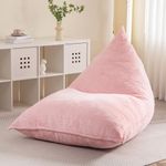 BYBYME Giant Bean Bag Chair,Bean Bag Sofa Chair, Plush Bean Bag Couch Stuffed High-Density Foam for Adults in Livingroom Bedroom (Pink)