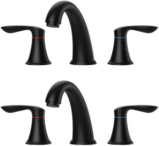 Bathroom Faucet, 8 Inch Bathroom Faucets for Sink 3 Hole, Widespread Brushed Nickel Bathroom Faucet with Pop up Drain and cUPC Lead-Free Hose (Matte Black 2 Packs)