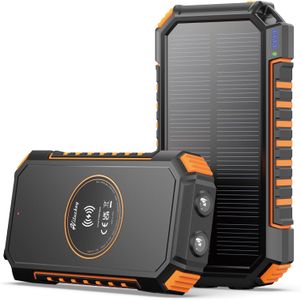 Hiluckey 26800mAh Wireless Solar Power Bank – USB-C Fast Charging Portable Charger