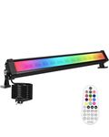 CLV RGB LED Light Bar 42W Wall Washer Stage Light with RF Remote Control, 3600LM Colour Changing Adjustable Disco Lights for DJ Stage Disco Garden Party Halloween Christmas Festival Decorative