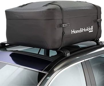 HandiHoldall XL 400L Waterproof Roof Bag / Top Box (Black) – Cargo Carrier with Foldable Solid Base
