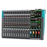 Depusheng PA12 Professional Audio Mixer 12 Channel DJ Controller with 259 DSP Effects Bluetooth MP3 Input USB Player 48V Power Phantom