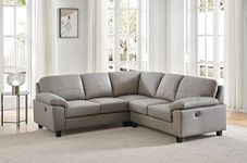 SC Furniture Ltd Black, Dark Grey or Cream High Grade Genuine Leather Corner Sofa + USB Ports BOSTON 2 Seater/Corner / 2 Seater BOSTON (Grey)