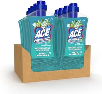 ACE Pavimenti Igienizzante Talco e Muschio Bianco, Senza Candeggina, Bipacco 2 x 1000 ml, Cartone da 4 bipacchi