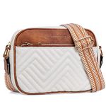 BOSTANTEN Crossbody Bags for Women Vegan Leather Quilted Purses Small Shoulder Bag Ladies Handbags with Wide Strap Beige