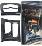 smart repairboy for Dodge Charger 2015-2023 Central Control Air Conditioning A/C and Gear Shift Panel Cover Trim 2pcs - Carbon Fiber