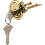 Prime-Line Products GD 52139 Rim Cylinder Lock with Trim Ring, 5 Pin Lock and Solid Brass Face