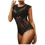 SKTIISN Sexy Satin Babydoll Roleplay Women's Lingerie Sets Sexy Lace Bodysuit with Thigh Cuffs Underwear Teddy Babydolls with Thigh Garter No Stockings Rubber Muscle Suit Sexy Nightwear for Women