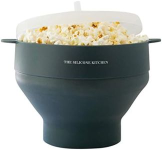 The Silicone Kitchen Silicone Microwave Popcorn Maker Collapsible Bowl, Non-Toxic, Dishwasher Safe, Dark Blue