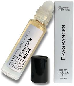 Avany Egyptian Musk Oil - Roll on Body Scented Perfume, Pure Fragrance Oils for Women and Men, Glass Roll-on Bottle, Uncut and Authentic