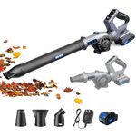 Leaf Blower Cordless - Electric Cordless Leaf Blower with 4.0Ah Battery and Charger, 3 Speed Modes & 3 Blowing Nozzles, 20V Battery Powered Leaf Blower Lightweight for Lawn Care, Patio, Snow Blowing