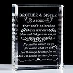 YWHL Meaningful Gifts for Brother from Sister, Laser Engraving Crystal Keepsake for Sister and Brother, Sister Birthday Gifts from Brother