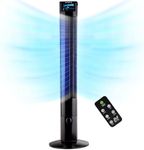 NETTA Tower Fan 44 Inch Tall Fan Oscillating with Remote Control, LED Display, 3 Speed Settings With 8 Hours Timer, Bladeless Floor Fan for Bedroom Living Rooms Kitchen Home Office - Black