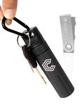 CryptoPod Ledger Nano Case - Fits Nano S/X/S Plus & Yubikey USB - Aluminum Alloy, Fire Resistant & Waterproof - Protective Cold Wallet Storage for Cryptocurrency Device Storage (Black)