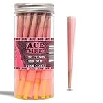 ACE Rolling Papers Cones, Pink Pre Rolled Cones King Size Rolling Cones Colorful Rolling Papers Slow Burning 50 Pack (4.25 inch/ 108 mm) for Party Gift