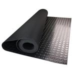 GOOFCXO 3MM Coin-Grip Thick Garage Floor Mat 16.4 x 3.3Ft Heavy Duty Garage Floor Rubber Mat Non-Slip Floor Runner Roll Rubber Mats Parking Mats for Garage Industry Home Gym, Black