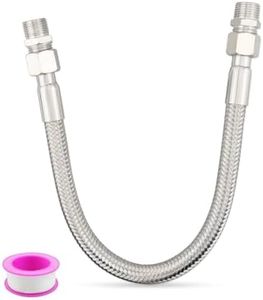 Nahntaipy Compressor Jumper Hose, 1/2" NPT Male 20" Length 450 PSI &750°F, with Two 1/2" Male Adapters (Both Sides Fittings Rotate Freely)