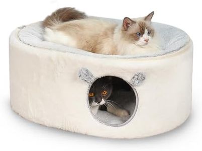 Zoratoo Cat Bed for Indoor Cats, Fluffy Cat Cave Large Enclosed Cat House Pet Bed Hammock with Removable Washable Cover for Sleeping Cat, Kittens, Small Dog, Oval Cat Hideaway