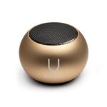 Fashionit U Mini Speaker - Portable Wireless Bluetooth 4.2 with Built-in Mic & Remote Shutter (Gold) - 4-Hour Playtime, Rechargeable, Aluminum Shell - Perfect for Apple iPhone iOS Android