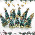 12Pcs Merry Christmas Trees Cake Toppers Snowflake Star Trees Christmas Decoration for Xmas Twinkle DIY Glitter First Birthday Cupcake Topper Cake Smash Candle Alternative Party Ornament DIY Craft