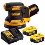 Dewalt DCW210N 18V Brushless 125mm Random Orbital Sander with 2 x 5.0Ah DCB184 Batteries & Charger