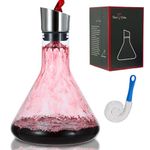 MWNI® Wine Decanter,Red Wine Decanter Set with Aerator,Wine Carafe 100% Lead-Free Crystal Glass,for Wine Air Aerator Pourer Spout,Wine Filter,Wine Accessories,Wine Gift for Women and Men(1800ml)