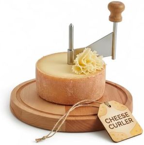 Cheese Curler - Easy to Use Stainless Steel Cheese Shaver for Beautiful Rose-Shaped Cutting that Reveals Taste Richness - Chocolate Shaver with Sharp Blade, Wood Base, Disassembles for Easy Cleaning